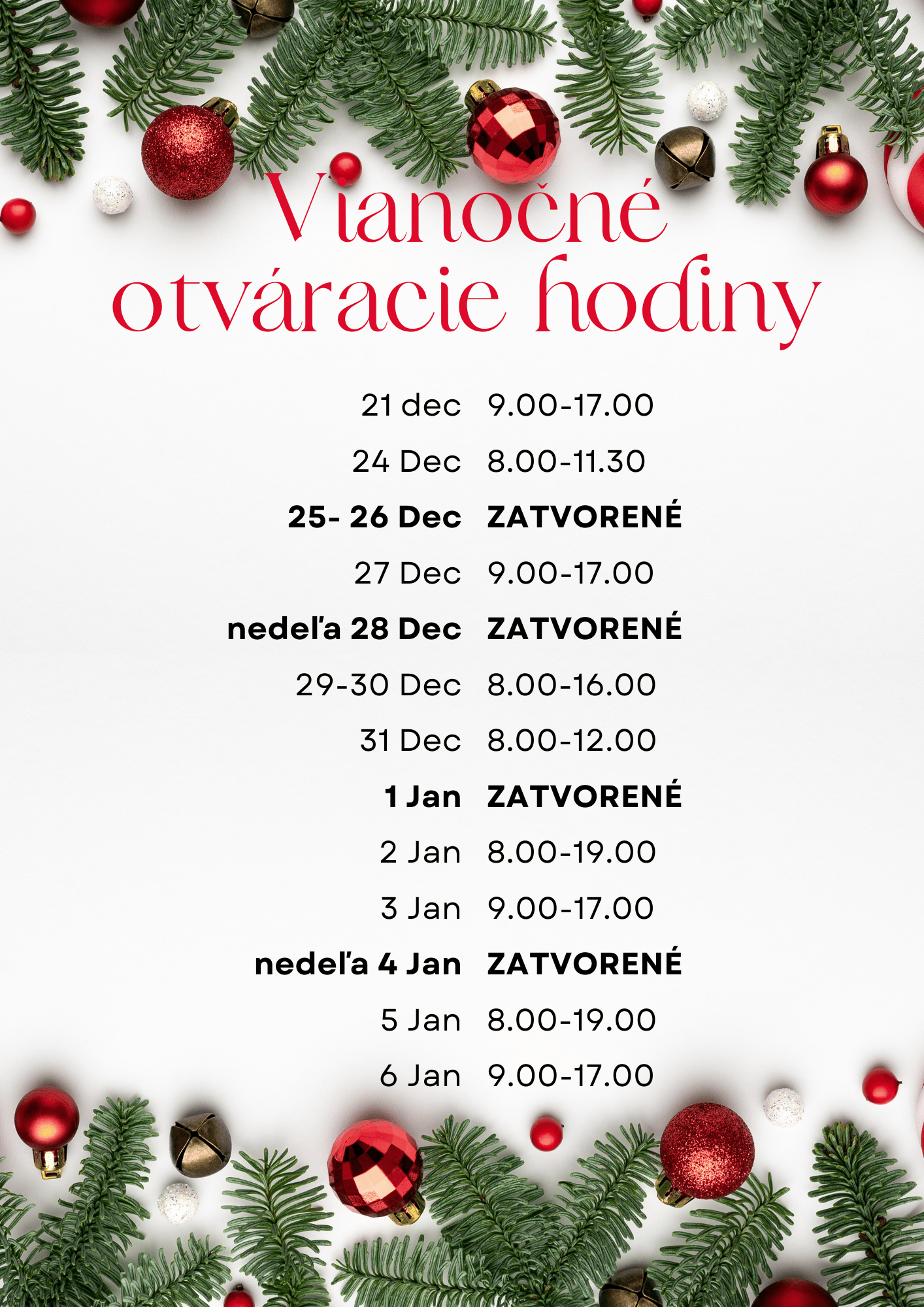 Red And White Festive Christmas Open Hours Flyer A4_1